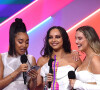 Les chanteuses Jade Thirlwall, Leigh-Anne Pinnock et Perrie Edwards (du groupe Little Mix) ont reçu l'award du Meilleur groupe britannique des Brit Awards à l'O2 Arena. Londres, le 11 mai 2021.