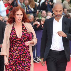 Audrey Fleurot enceinte et son compagnon Djibril Glissant à l'avant-première du film "Everest" et soirée d'ouverture lors du 41ème Festival du film américain de Deauville. Le 4 septembre 2015.