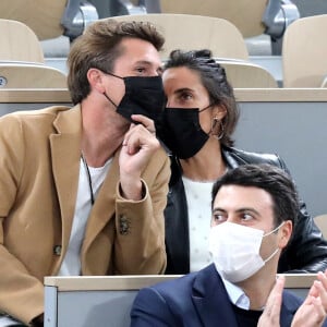 Exclusif - Alessandra Sublet et son ex-compagnon Jordan Deguen en tribune lors de la finale homme des internationaux de France de Roland Garros à Paris le 11 octobre 2020. © Dominique Jacovides / Bestimage