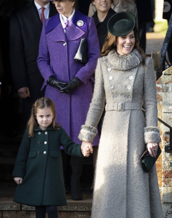 Princesse Charlotte, Kate Middleton, duchesse de Cambridge, lors de la messe de Noël en l'église Sainte-Marie-Madeleine à Sandringham au Royaume-Uni, le 25 décembre 2019. 