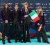 Photocall des participants au concours Eurovision à Rotterdam. Ici la délégation italienne.