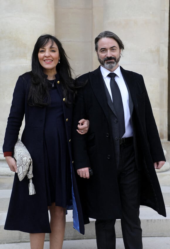 Le prince Joachim Murat et sa femme la princesse Yasmine - Commémoration du bicentenaire de la mort de Napoléon 1er aux Invalides à Paris. Le 5 mai 2021. 