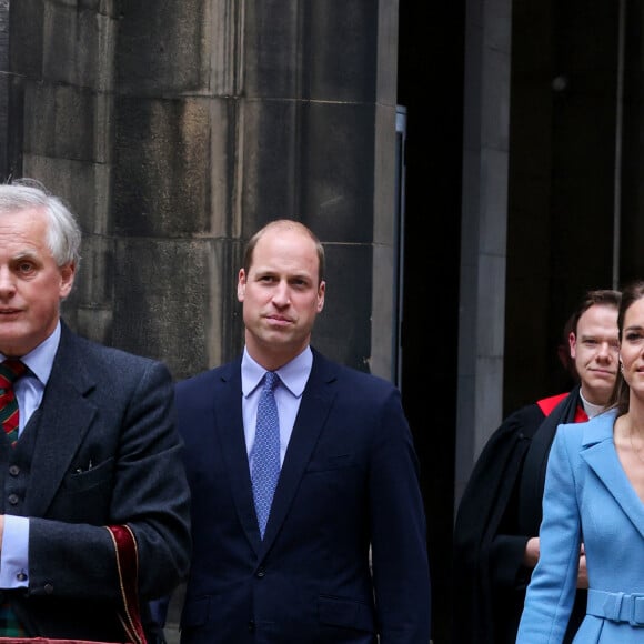 Le prince William, duc de Cambridge, et Catherine (Kate) Middleton, duchesse de Cambridge, arrivent pour la cérémonie de clôture de l'Assemblée générale de l'Église d'Écosse, à la salle de l'Assemblée à Édimbourg, Ecosse, Royaume Uni, le 27 mai 2021. 