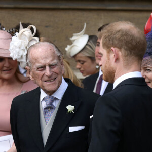 Le prince Philip, duc d'Edimbourg, le prince Harry - Mariage de Lady Gabriella Windsor avec Thomas Kingston dans la chapelle Saint-Georges du château de Windsor le 18 mai 2019.