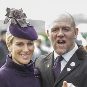 Zara Phillips (Zara Tindall) et son mari Mike Tindall - Arrivées au Festival Cheltenham, le 13 mars 2020.