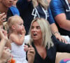 La mère d'Antoine Griezmann, Isabelle Griezmann (mère d'Antoine Griezmann), Erika Choperena (femme d'Antoine Griezmann) et sa fille Mia - Célébrités dans les tribunes lors du match de coupe du monde opposant la France au Danemark au stade Loujniki à Moscou, Russia, le 26 juin 2018. Le match s'est terminé par un match nul 0-0. © Cyril Moreau/Bestimage 