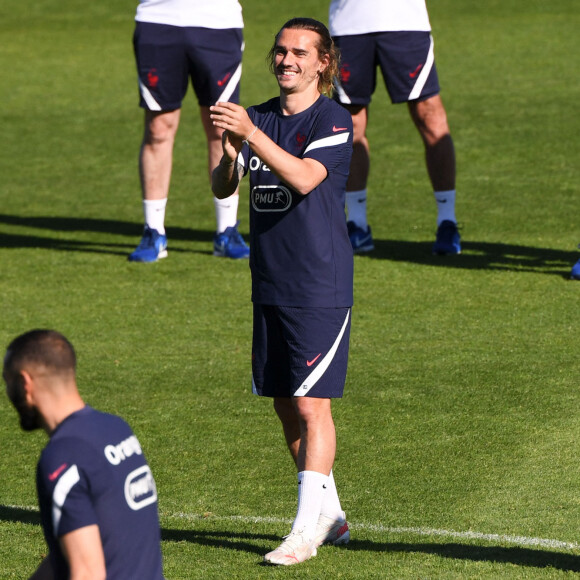 Antoine Griezmann à l'entraînement de l'équipe de France de football au Centre National du Football. Clairefontaine, le 31 mai 2021. © Anthony Bibard/FEP/ Panoramic / Bestimage