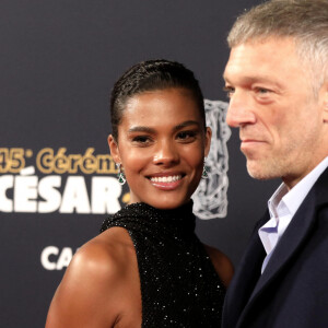 Vincent Cassel et sa femme Tina Kunakey lors du photocall lors de la 45ème cérémonie des César à la salle Pleyel à Paris le 28 février 2020 © Dominique Jacovides / Olivier Borde / Bestimage