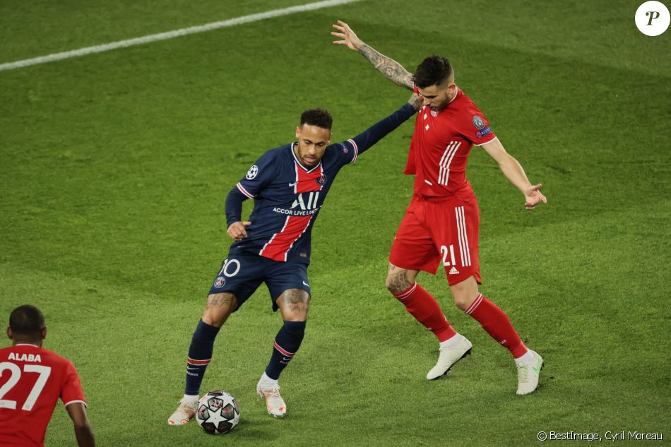 Neymar Jr Et Lucas Hernandez Lors Du Match De Quart De Final De La Ligue Des Champions Opposant 