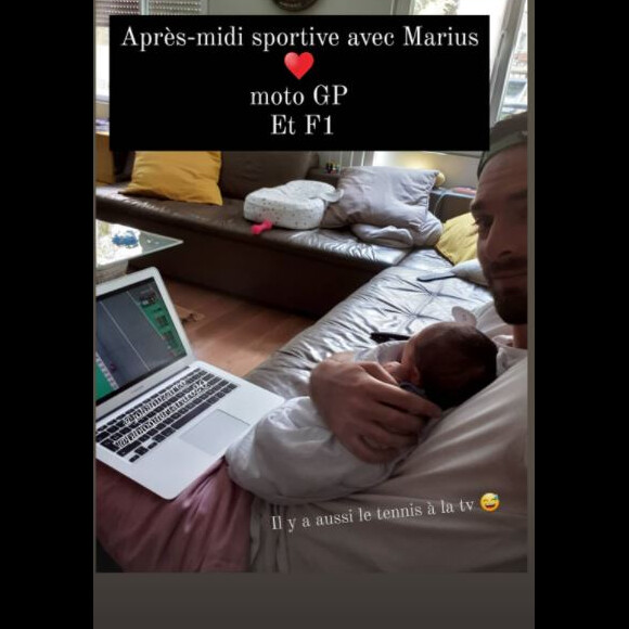Camille Lacourt et son fils Marius, sur Instagram, le 6 juin 2021