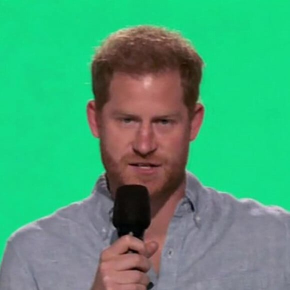 Le prince Harry, duc de Sussex, lors du concert caritatif "Vax Live" en faveur de la vaccination contre le Coronavirus (COVID-19) à Los Angeles. Le 8 mai 2021.