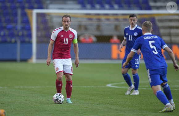Christian Eriksen lors du match amical Denmark - Bosnie-Herzégovine à Copenhague, le 6 juin 2021.