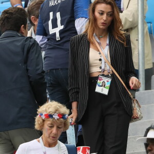 Rachel Legrain-Trapani dans les tribunes lors de la demi-finale de la coupe du monde opposant la France à la Belgique à Saint-Pétersbourg le 10 juillet 2018 © Cyril Moreau/Bestimage