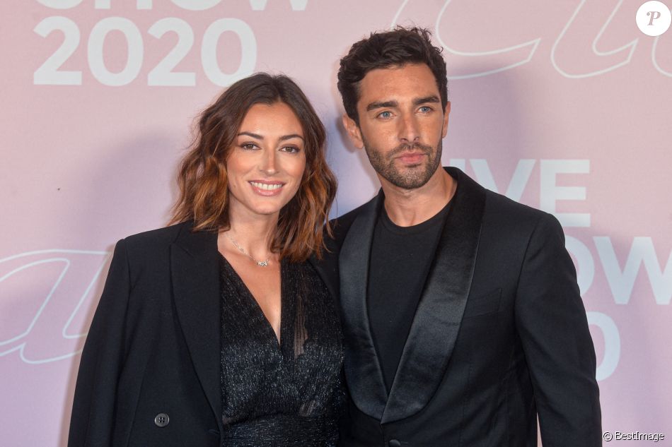 Rachel Legrain-Trapani et Valentin Léonard - Photocall du défilé Etam Live Show 2020 à Paris le 29 septembre 2020. © Pool Agence Bestimage