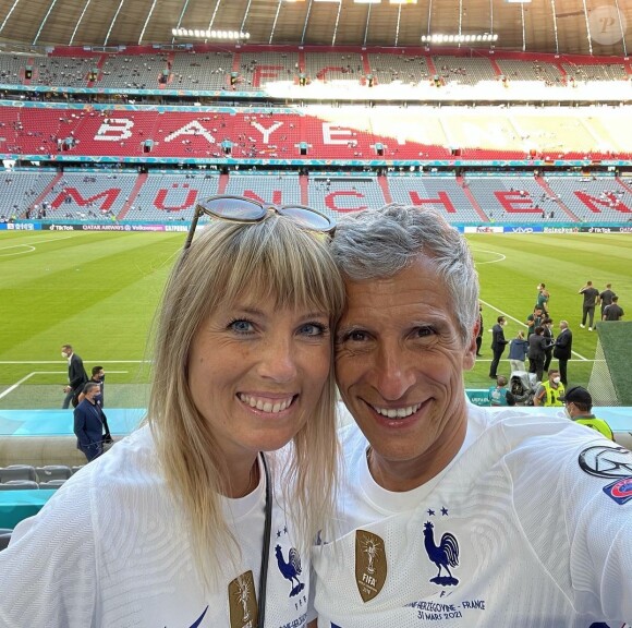 Nagui et Mélanie Page - Match de l'UEFA Euro opposant l'Allemagne à la France au stade Allianz Arena à Munich. Instagram.