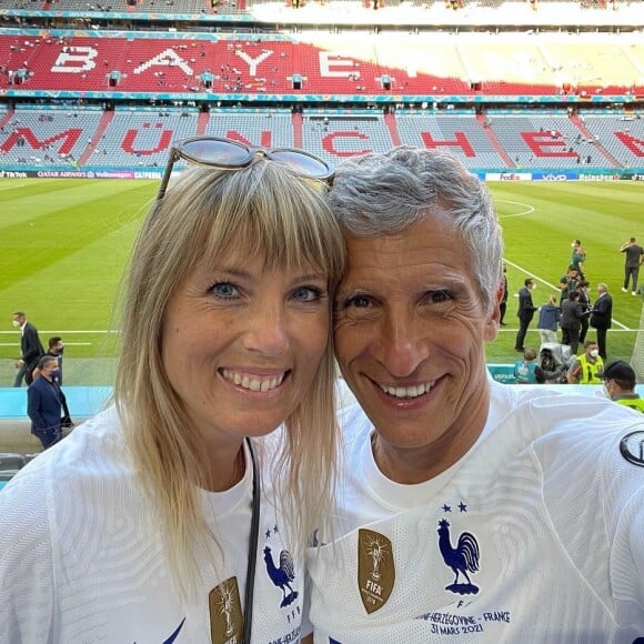 Nagui et Mélanie Page - Match de l'UEFA Euro opposant l'Allemagne à la France au stade Allianz Arena à Munich. Instagram.