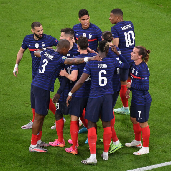 Karim Benzema, Raphaël Varane, Antoine Griezmann - Match de l'UEFA Euro 2020 opposant l'Allemagne à la France au stade Allianz Arena à Munich. Le 15 juin 2021. © Anthony Bibard/Panoramic/Bestimage