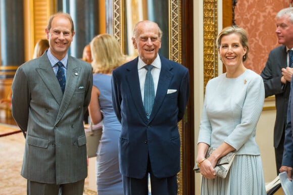 Le prince Edward de Wessex, Le prince Philip, duc d'Edimbourg et Sophie, comtesse de Wessex - Garden Party du prince Philip, duc d'Edimbourg à Buckingham Palace le 16 mai 2016.