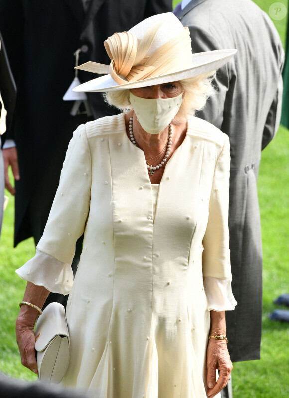 Camilla Parker Bowles, duchesse de Cornouailles, à la prestigieuse course hippique "Royal Ascot", à Ascot, Royaume Uni, le 16 juin 2021.