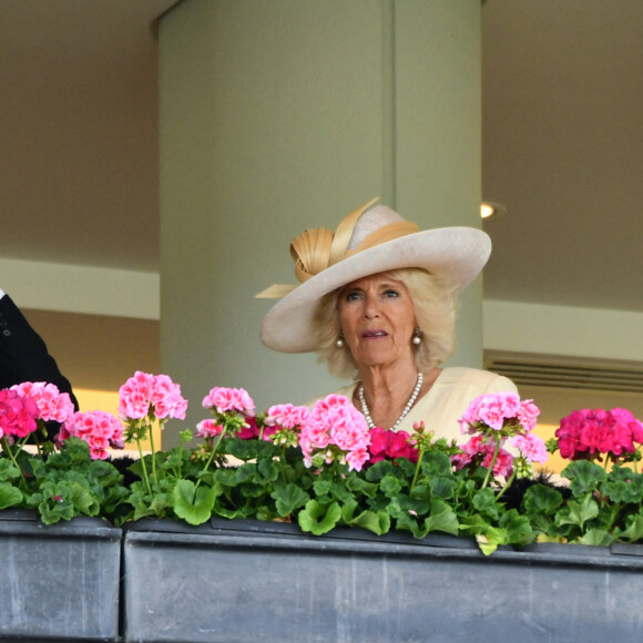 Camilla Parker Bowles, duchesse de Cornouailles, à la course hippique Royal Ascot, le 16 juin 2021.