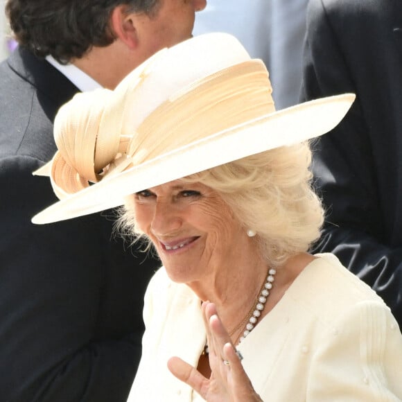 Camilla Parker Bowles, duchesse de Cornouailles, à la course hippique Royal Ascot, le 16 juin 2021.