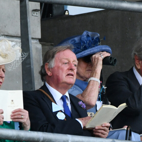 La princesse Anne et Andrew Parker Bowles à la prestigieuse course hippique "Royal Ascot", le 16 juin 2021.