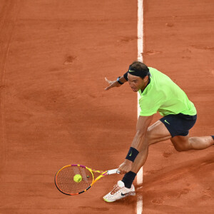 Rafael Nadal- Novak Djokovic a battu Rafael Nadal (3-6, 6-3, 7-6 [4], 6-2 en 4h11) lors de la demi-finale des Internationaux de France de Roland Garros à Paris, le 11 juin 2021. © Chryslene Caillaud / Panoramic / Bestimage 