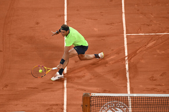Rafael Nadal- Novak Djokovic a battu Rafael Nadal (3-6, 6-3, 7-6 [4], 6-2 en 4h11) lors de la demi-finale des Internationaux de France de Roland Garros à Paris, le 11 juin 2021. © Chryslene Caillaud / Panoramic / Bestimage 