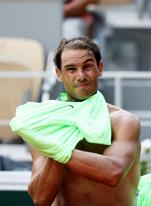Rafael Nadal, vainqueur du 1/4 de finale des Internationaux de France de Tennis à Paris. Le 9 juin 2021 © Dominique Jacovides / Bestimage 