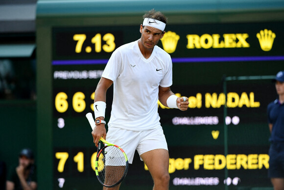 Rafael Nadal-Demi-finale du tournoi de Wimbledon - Rafael Nadal vs Roger Federer (7-6,1-6,6-3,6-4) à Londres, le 12 juillet 2019. 