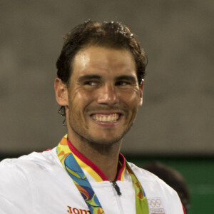 Rafael Nadal et Marc Lopez remporte la finale du double masculin de tennis lors des Jeux Olympiques (JO) de Rio 2016 à Rio de Janeiro le 12 aout 2016. 