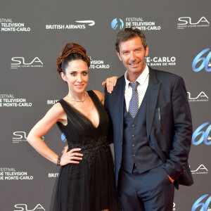 Fabienne Carat (longue robe en tulle noir Christophe Guillarmé, collier Helena Joy Paris) et Franck Sémonin lors de la soirée d'ouverture du 60ème Festival de Télévision de Monte-Carlo au Grimaldi Forum à Monaco, le 18 juin 2021. Créé en 1961 par le Prince Rainier III de Monaco, le Festival de Télévision de Monte-Carlo présente, depuis plus d'un demi-siècle, les tendances du petit écran et anticipe les révolutions du secteur. © Bruno Bébert/Bestimage