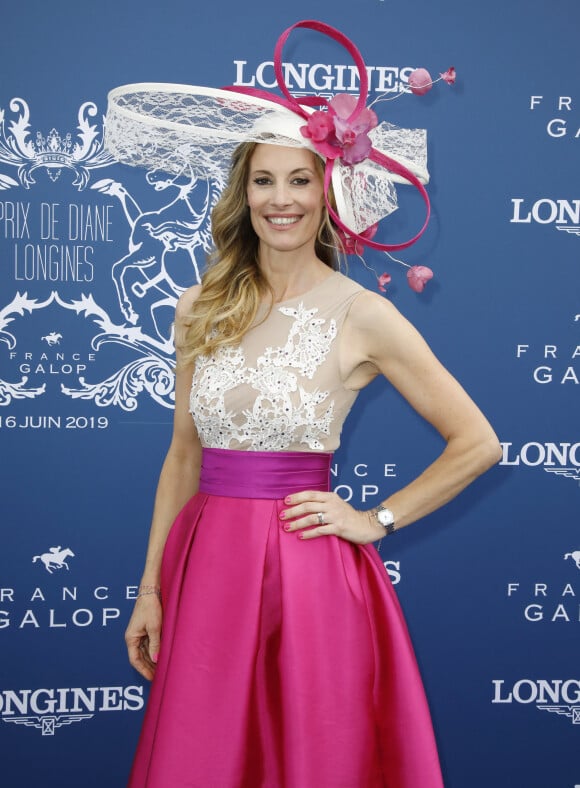 Sophie Thalmann (robe Christophe Guillarmé) - Prix de Diane Longines à l'hippodrome de Chantilly, le 16 juin 2019. © Marc Ausset-Lacroix/Bestimage 