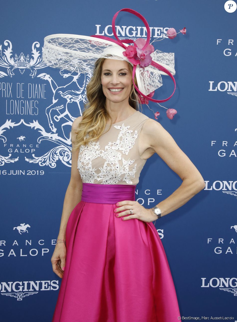 Sophie Thalmann (robe Christophe Guillarmé) - Prix de Diane Longines à l'hippodrome de Chantilly, le 16 juin 2019. © Marc Ausset-Lacroix/Bestimage