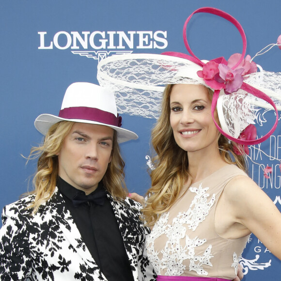 Christophe Guillarmé, Sophie Thalmann (robe Christophe Guillarmé) - Prix de Diane Longines à l'hippodrome de Chantilly, le 16 juin 2019. © Marc Ausset-Lacroix/Bestimage 