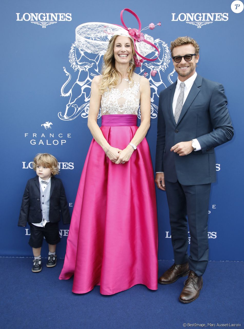 Robin Soumillon,Sophie Thalmann (robe Christophe Guillarmé),Simon Baker - Prix de Diane Longines 2019 à l'hippodrome de Chantilly, Le 16 Juin 2019. © Marc Ausset-Lacroix/Bestimage