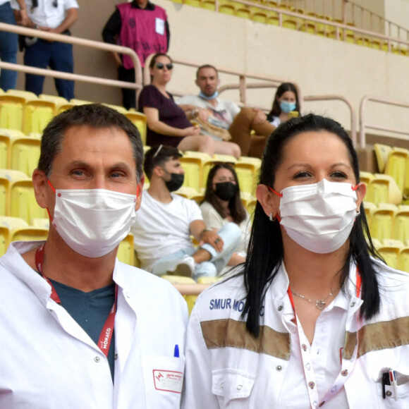 Le prince Albert II de Monaco durant la dernière journée du World Rugby Sevens Repechage tournament qui se déroule au Stade Louis II le 20 juin 2021. Cette compétition est organisée par la Fédération Monégasque de Rugby (FMR), dont le président est Gareth Wittstock, le frère de la Princesse Charlene de Monaco. © Bruno Bebert/Bestimage