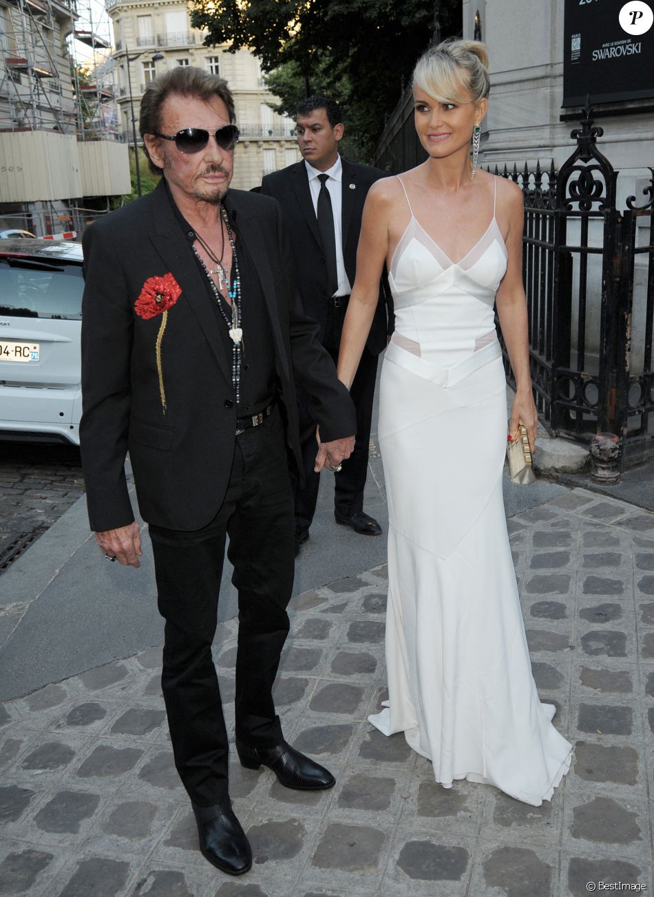 Johnny Hallyday et sa femme Laeticia Hallyday - Arrivée des people à la soirée "Vogue Paris Foundation Gala" au palais Galliera à Paris, le 6 juillet 2015.