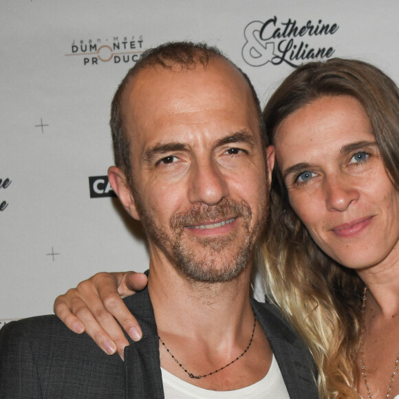 Calogero et sa compagne Marie Bastide - Soirée du pot de départ de Catherine et Liliane au théâtre Bobino à Paris le 1er juillet 2019. © Coadic Guirec/Bestimage
