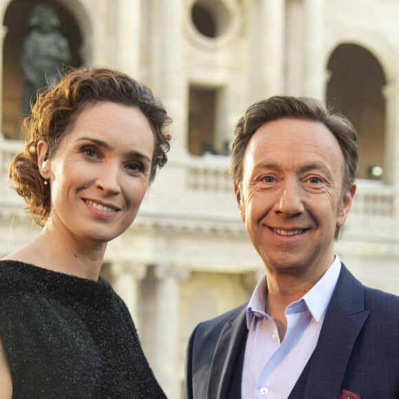 Exclusif - Marie-Sophie Lacarrau et Stéphane Bern - Soirée spéciale " Notre Dame de Paris, Le Grand Concert " qui s'est déroulée dans la Cour des Invalides à Paris 7eme et diffusée sur France 2 samedi 20 Avril 2019. © Pierre Perusseau / Bestimage