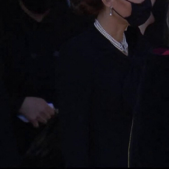 Le prince William, duc de Cambridge, et le prince Harry, duc de Sussex, Sorties des funérailles du prince Philip, duc d'Edimbourg à la chapelle Saint-Georges du château de Windsor, Royaume Uni, le 17 avril 2021.