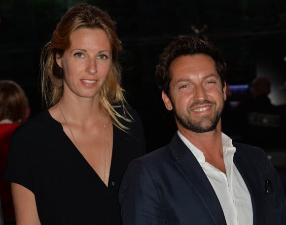 Exclusif - No Web No Blog - Frédéric Diefenthal et sa compagne - Présentation de la nouvelle Jaguar XF à l'Atrium de la banque "1818" à Paris. Le 9 juin 2015