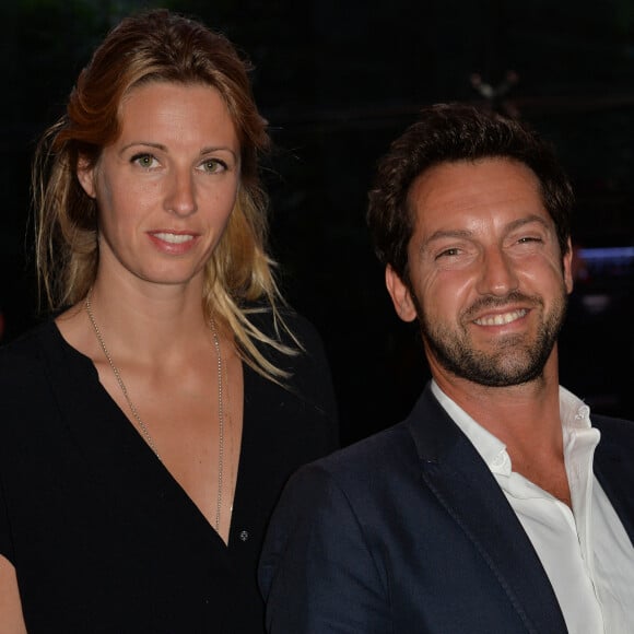 Exclusif - No Web No Blog - Frédéric Diefenthal et sa compagne - Présentation de la nouvelle Jaguar XF à l'Atrium de la banque "1818" à Paris. Le 9 juin 2015