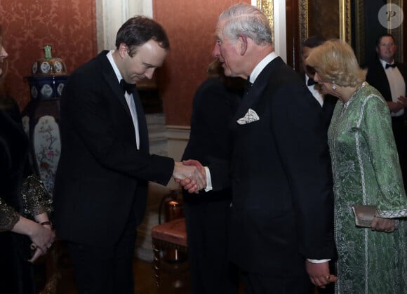 Le prince Charles et Camilla Parker Bowles, duchesse de Cornouailles, lors d'une réception pour la "British Asian Trust" au palais de Buckingham à Londres. Le 5 février 2019



