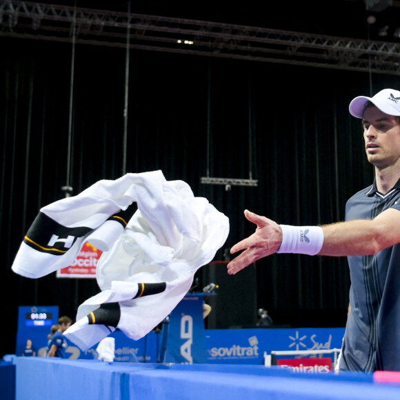 Andy Murray (Gbr) - Montpellier : Andy Murray éliminé par Egor Gerasimov au tournoi de Monpellier (7-6 (10/8), 6-1) à l'Open Sud de France, le 23 février 2021. © JB Autissier / Panoramic / Bestimage 