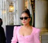 Lady Gaga quitte l'hôtel Plaza à New York, vêtue d'une robe Alessandra Rich (collection printemps-été 2021). Le 29 juin 2021.