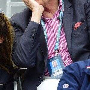 Nelson Monfort dans les tribunes des internationaux de France de tennis de Roland Garros 2019 à Paris, le 26 mai 2019.