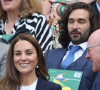 Kate Middleton assiste à la cinquième journée de Wimbledon au All England Lawn Tennis and Croquet Club à Londres. Le 2 juillet 2021.