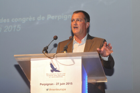 Louis Aliot au MNEL (Mouvement pour une Europe des Nations et des libertés) à Perpignan le 27 juin 2015.