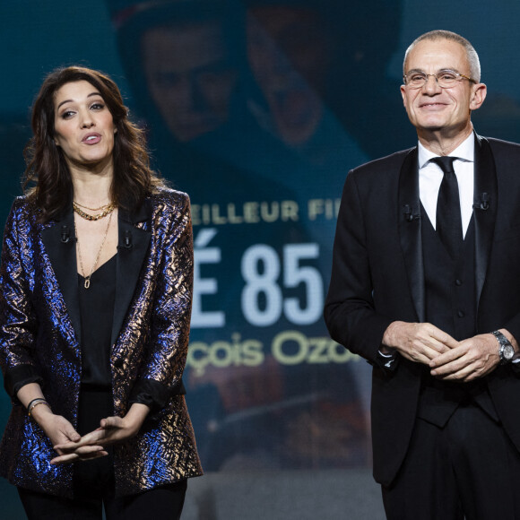 Exclusif - Laurie Cholewa et Laurent Weil lors de la 26ème cérémonie des Lumières de la presse internationale 2021, présenté par L.Cholewa et L.Weil sur Canal+, dans les studios Canal+ à Boulogne-Billancourt, France, le 15 janvier 2021. © Moreau-Perusseau/Bestimage 